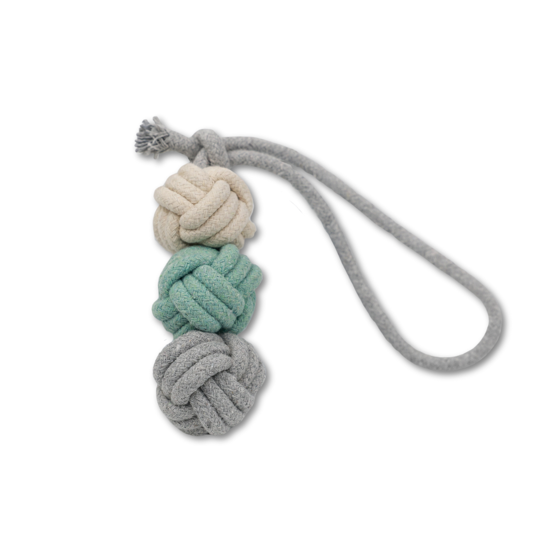 Mint Ice Cream Rope Balls Puppy Tug Toy